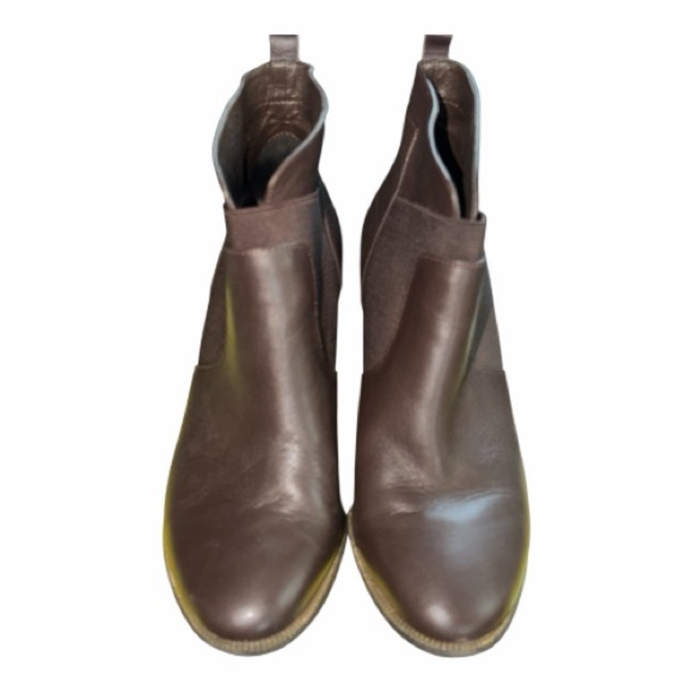 Calvin Klein Elegant Women’s Brown Leather Ankle Boots Size 10 - Picture 3 of 7